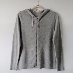 Chloe & Jasmine Womens Gray Long Sleeve Sweater Hoodie With Zipper Size M